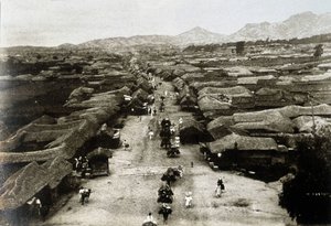 19世紀のソウル（韓国の首都）のチョンロ通りの風景（View of Chongro Avenue in Seoul, capital city of Korea