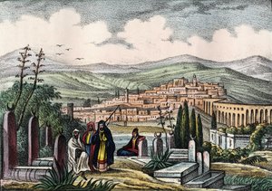 アルジェリアの古代ローマ時代の要塞、メデアの眺め。レオーネ・ガリベルト著「アルジェリアの歴史」第2巻より 作： Unknown artist
