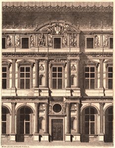 ルーブル、パリ、フランスの中庭の正面の一部のビュー 作： Unknown