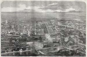 1858年のベルリン（ベルリノ）の街の風景。