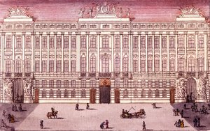 オーストリア・ウィーンの帝国議会議事堂の眺め 1820年頃の銅版画 作： Unknown artist