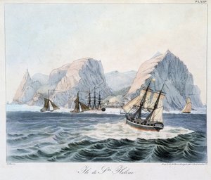 世界一周の旅で集められた春分地域の景色と風景」のセントヘレナ島の眺め sd.19世紀初頭