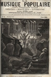 ヴォルファング・アマデウス・モーツァルト（1756-1791）がドイツのヴァインガルテン修道院の礼拝堂（大オルガン）で見た光景 - 名門週刊紙「ポピュラー・ミュージック」に掲載された刻印 - 1882年