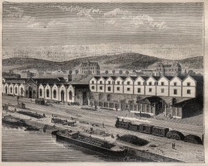 Eugene Mercier (1838-1904)とCompagnie des grands vins de Champagneの本拠地であるペキン城をエペルネ近郊から望む - Engraving In "La Science francaise 作： Unknown artist