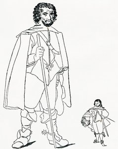 ウォルター・パーソンズとサー・ジェフリー・ハドソン、1894年発行『The Strand Magazine』より。 作： Unknown artist