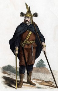戦士、青銅製武器の時代-「Les Costumes civil et militaryaires des Français dans travers les siècles Paris F. Roy 1882」による。 作： Unknown artist