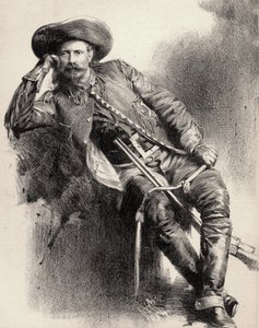 ウィリアム・フレデリック・コーディ - バッファロー・ビルとして知られる - バッファロー・ビル（1846-1917）の肖像、ウィリアム・コーディ大佐 - ポスターの後に彫刻されている。 作： Unknown artist