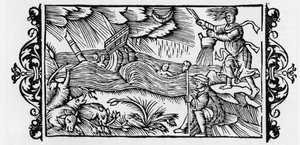 テンペテを外す魔法使い - オラウス・マグヌスの「Historia de Gentibus Septentrionalibus」（北方民族の歴史）、1555年、ローマ
