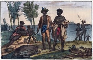 カーボベルデの島々の住人 - 「宇宙のあらゆる人々の生活様式と習慣」からの抜粋。Or History of the Government, Laws, Militia, Religion of All Nations from the Remotest Times to the Present Day" 1856年 作： Unknown artist
