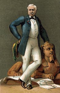 フランスの外交官・行政官であるフェルディナン・ド・レセップス（1805-1894）の肖像画（1885年）。 作： Unknown artist