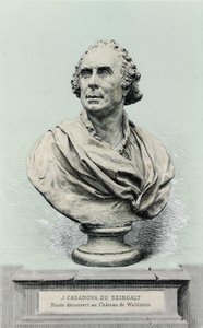 イタリアの冒険家・作家であるGiovanni Giacomo Casanova（1725-1798）の肖像画。 作： Unknown artist