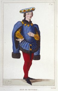 の肖像、またはJean de Montaigu。フランスの政治家（1349年～1409年）。1388年に財務長官に就任。 作： Unknown artist