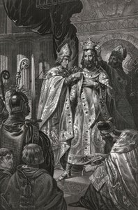 sacre de Baudouin de Boulogne dit Baudouin Ier (v. 1065-1118), roi de Jerusalem - The coronation of Baldwin I on Christmas Day 1100 par Anonymous 作： Unknown artist