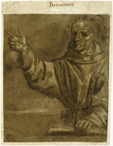 シエナの聖ベルナルディーノ、開かれた書物から説教する 作： Unknown Sienese