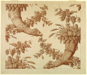 素描、シルク・ダマスクのための漫画：1800-1815年