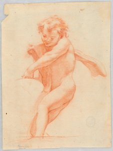 ドローイング、物や構造物を支える子供、1750-1800年