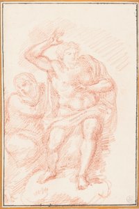デッサン《最後の審判よりキリストとマリア》1759-70年頃 作： 無名の画家
