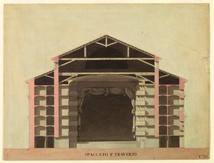 ヴェネツィア、フェニーチェ劇場の設計コンペ図：横断面、1788年 作： Unknown artistUnknown artist