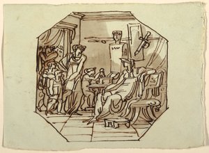 素描《グラッキ家の母、コルネリア》ファエンツァ、パラッツォ・カヴィーナ、1816年