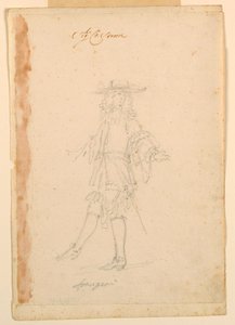素描、衣装デザイン：バレエのためのフランス人、1790年頃 作： 無名の画家