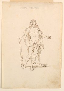 素描、衣装デザイン：バレエのための英雄的な力、1720年頃 作： 無名の画家