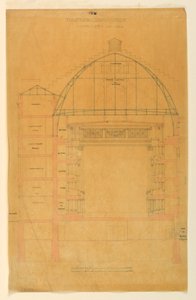 デッサン、パリのアンビギュ・コミック劇場の断面、1825-40年頃