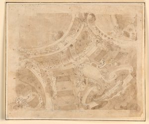 素描、天井のデザイン、1700-1750年
