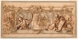 素描、天井フリーズのデザイン、1680年頃 作： Unknown artistUnknown artist
