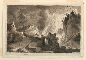 素描、舞台美術、町焼き、1810-20年頃