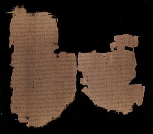 ルカ13.29-35と14.1-10。チェスター・ビーティ図書館所蔵パピルス45の一部。 作： 無名の画家