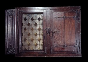 15世紀の木製シャッター窓、パリ、クリュニー美術館 作： Unknown artist