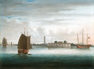 カントン川の砦、第1中国戦争、1840年頃 作： Unknown artist