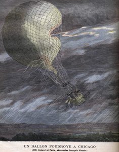 7月25日（土）にシカゴのルイ・ゴダール・ジュニア（1858-1933）とパニスを負傷した気球が襲った。 作： Unknown artist