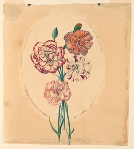 カーネーションを4つ束ねた 作： Unknown artist