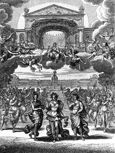 ジャン・バティスト・リュリ（ジョヴァンニ・バッティスタ・リュリ）（1632-1687）の「アルセステ」の一場面。 作： Unknown artist