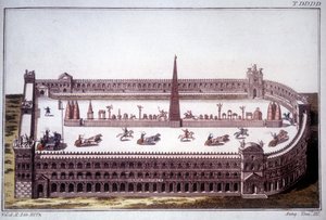 シルク・マキシム（Circo Massimo）での戦車レース。 作： Unknown artist