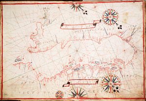 アドリア海海図 1620年頃（ヴェラム） 作： Unknown artist
