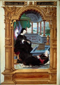 フランソワ1世の母であるルイーズ・ド・サヴォア（1476-1531）の摂政の寓話で、舵を持ち、天使の翼を持っている姿が描かれています。その足元には写本の作者が横たわっています。ミニチュアはエティエンヌ・ル・ブルの「カスティーユの白髪の戯れ」からの引用。