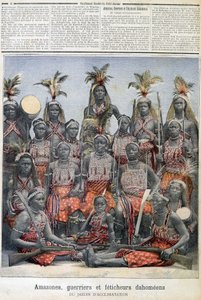 アマゾン、戦士、ダホメアンのフェティシャー（現在のベニンから）、順応の庭から - 1891年2月28日の「Le Petite Journal」にて 作： Unknown artist