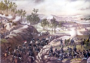アメリカ南北戦争（1861～1865年）。レサカの戦い（ジョージア州）1864年5月13日-15日。19世紀のエングレーヴィング。 作： Unknown artist