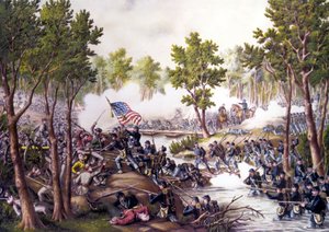 アメリカ南北戦争（1861～1865年）。スポッツシルバニア・コートハウスの戦い（バージニア州）5月08日～21日 作： Unknown artist