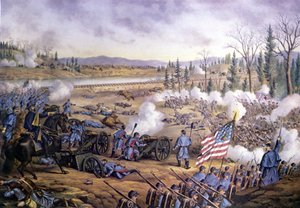 アメリカ南北戦争（1861～1865年）。ストーンズ・リバーの戦いまたは第二次マーフリーズバラの戦い（テネシー州） 31 Dec 1862-02 Jan 1863.19世紀のエングレーヴィング。 作： Unknown artist