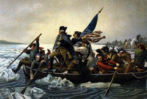 アメリカ独立戦争。デラウェア川を渡るワシントン。1776年12月。