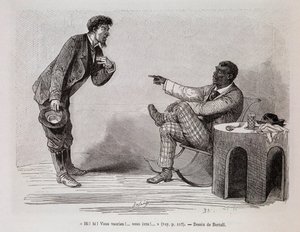 酔っぱらった白人をあざ笑うアメリカ人黒人-「Le tour du monde」1876年2学期号掲載 作： Unknown artist