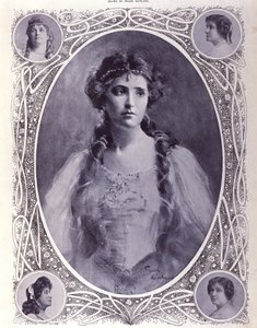 オーストラリアの歌手Nellie (Nelly) Melba (1861-1931)、19世紀後半の水彩画 作： Unknown artist