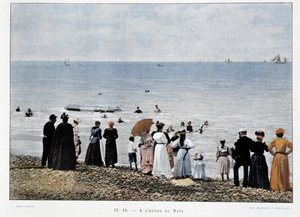 大西洋のビーチでの海水浴（19世紀後半 作： Unknown artist