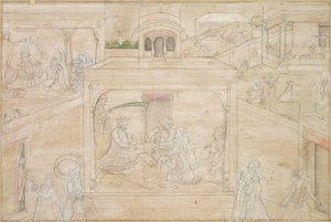 占星術師とのビーマの相談: ナラ ダマヤンティの絵からのシーン