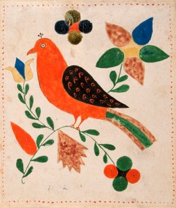 開花枝に左向きの鳥 作： Unknown artist