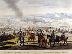 1813年のヴュルツブルクへの砲撃 エングレーヴィング 19世紀 作： Unknown artist