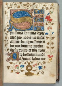 Book of Hours (Metz の使用): Fol. 27r、装飾されたイニシャル